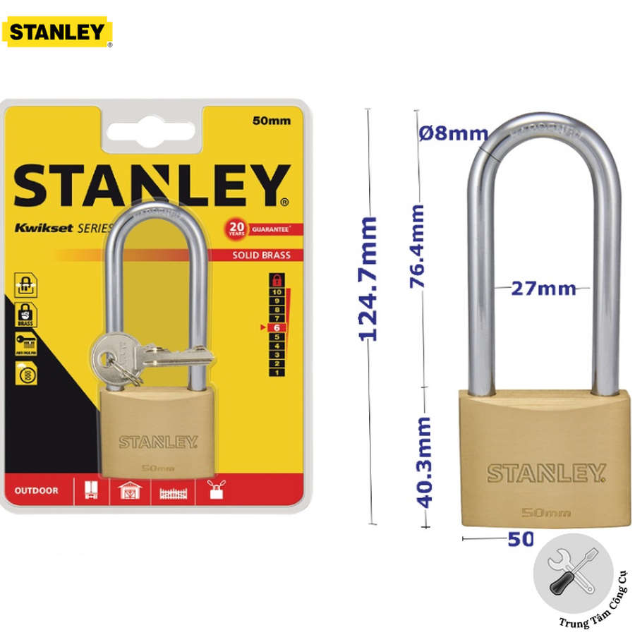 Ổ khóa càng dài Stanley S742-044 50mm long Shackle